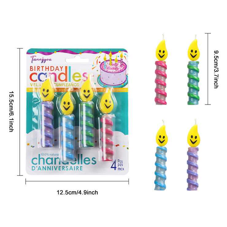 Smiley Emoji Spiral Birthday Candles