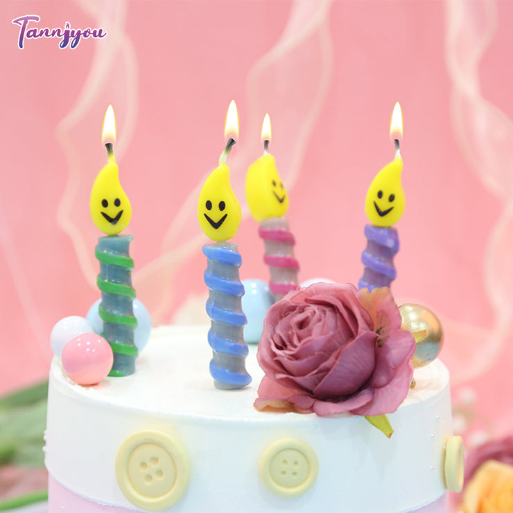 Smiley Emoji Spiral Birthday Candles