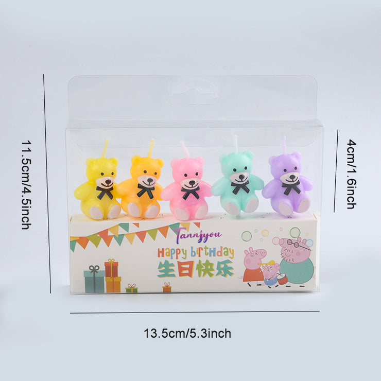 Colorful Bear Birthday Candles